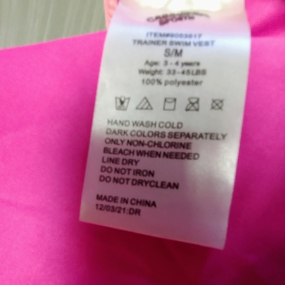 Cabana Sports Child's Trainer Swim Vest Size Small Age 3-4 w/Zippered Front - Picture 9 of 12